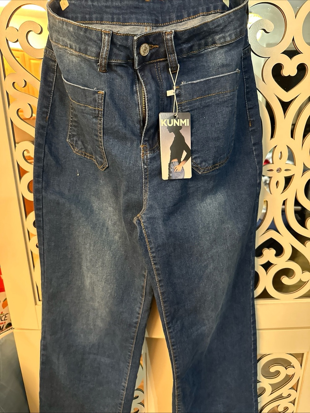Women's Dark Blue Wide Leg Jeans